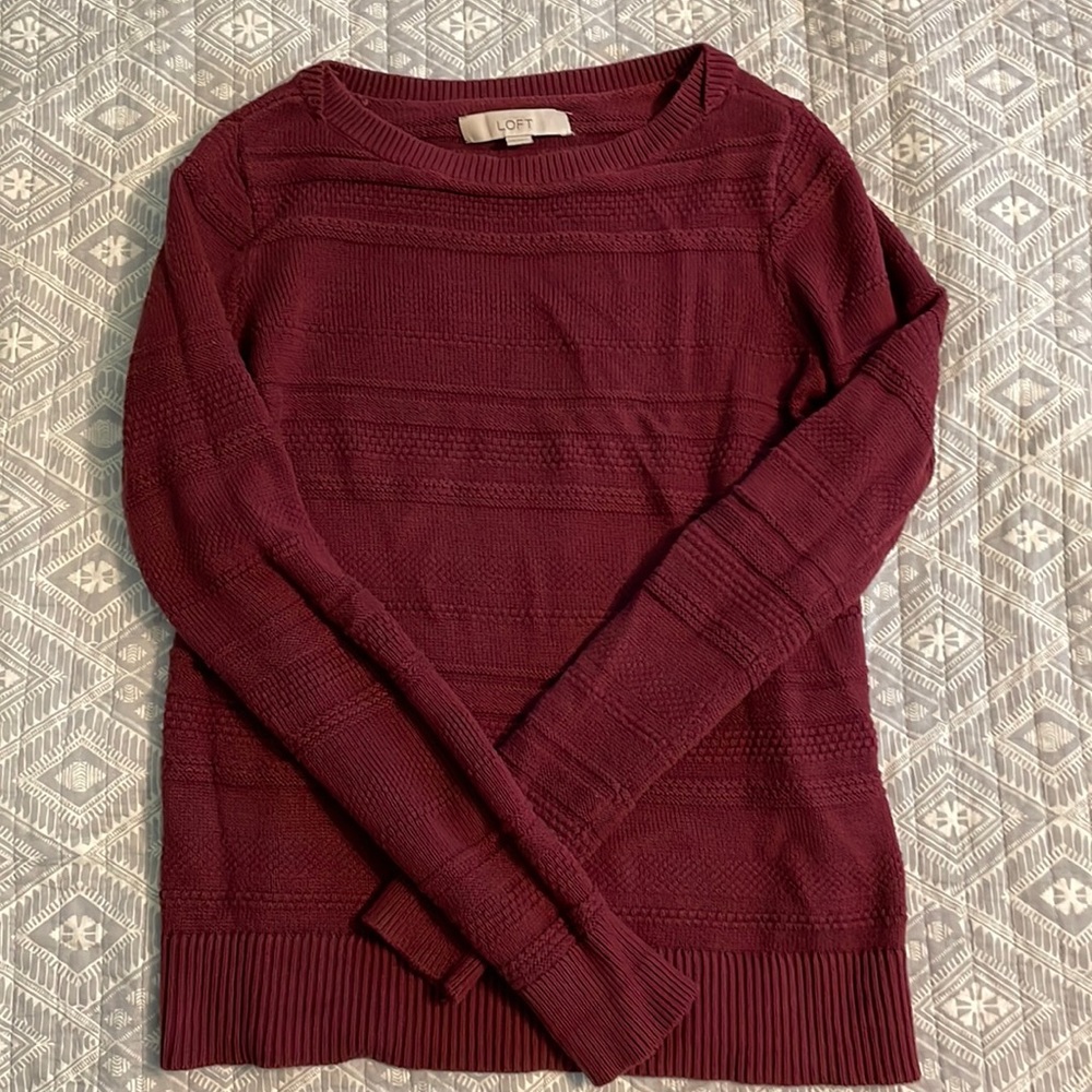 LOFT Ribbed Boatneck Sweater